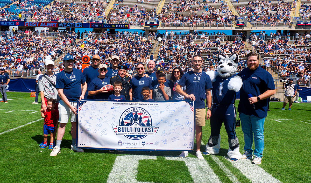 On-field announcement of Jason DeAngelis and family at the UConn game
